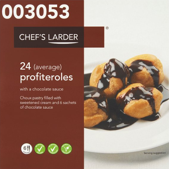 ChefsLarder Profiteroles With A Chocolate Sauce 540g 24 Average Size