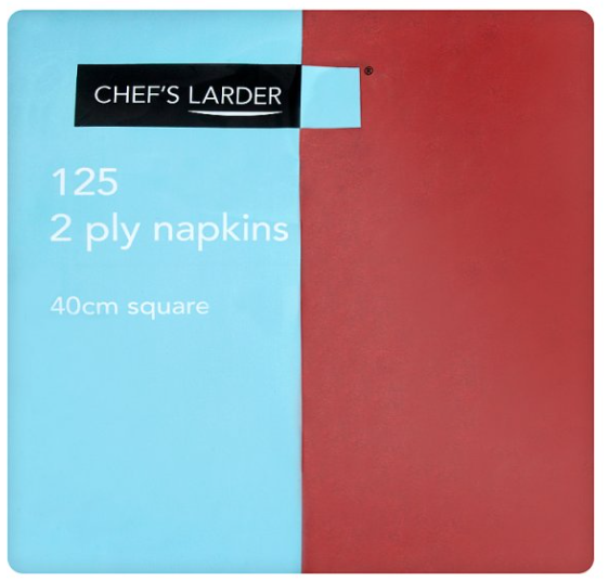 Chef's Larder 2 Ply Burgundy Napkins 125pk