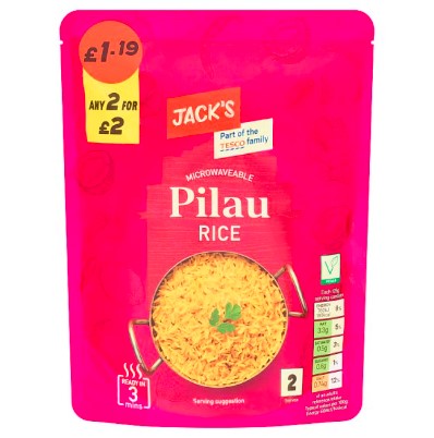 Jack's Microwaveable Pilau Rice 250g PMP 1.19