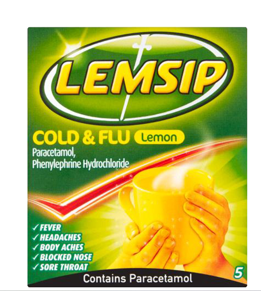 Lemsip Cold Flu Sachet Lemon 5pk