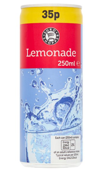 BULK Euro Shopper Lemonade 24x250ml