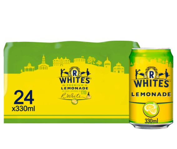 BULK R Whites Lemonade cans 24x330ml