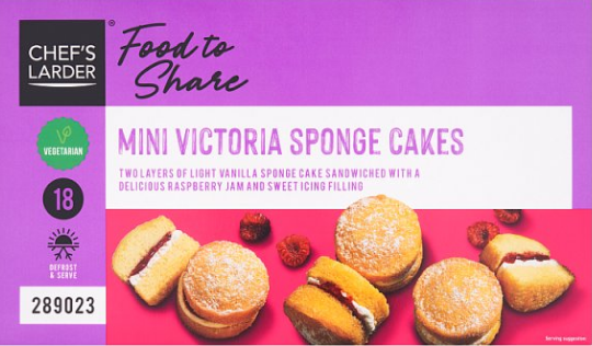 Chefs Larder 18 Mini Victoria Sponge Cakes