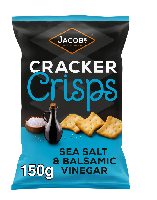 BULK Jacobs Cracker Crisps Salt&Vinegar 10x150g