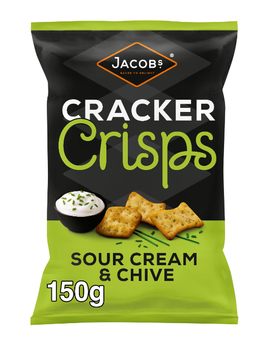 BULK Jacobs Cracker Crisps Sour Cream & Chive 10x150g