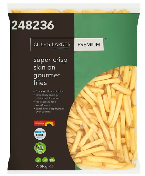 Chef's Larder Premium Super Crisp Skin On Gourmet Fries 2.5kg