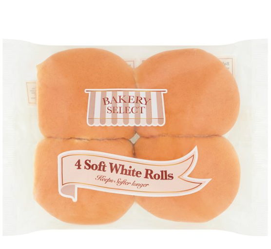 Bakery Select 4 Soft White Rolls