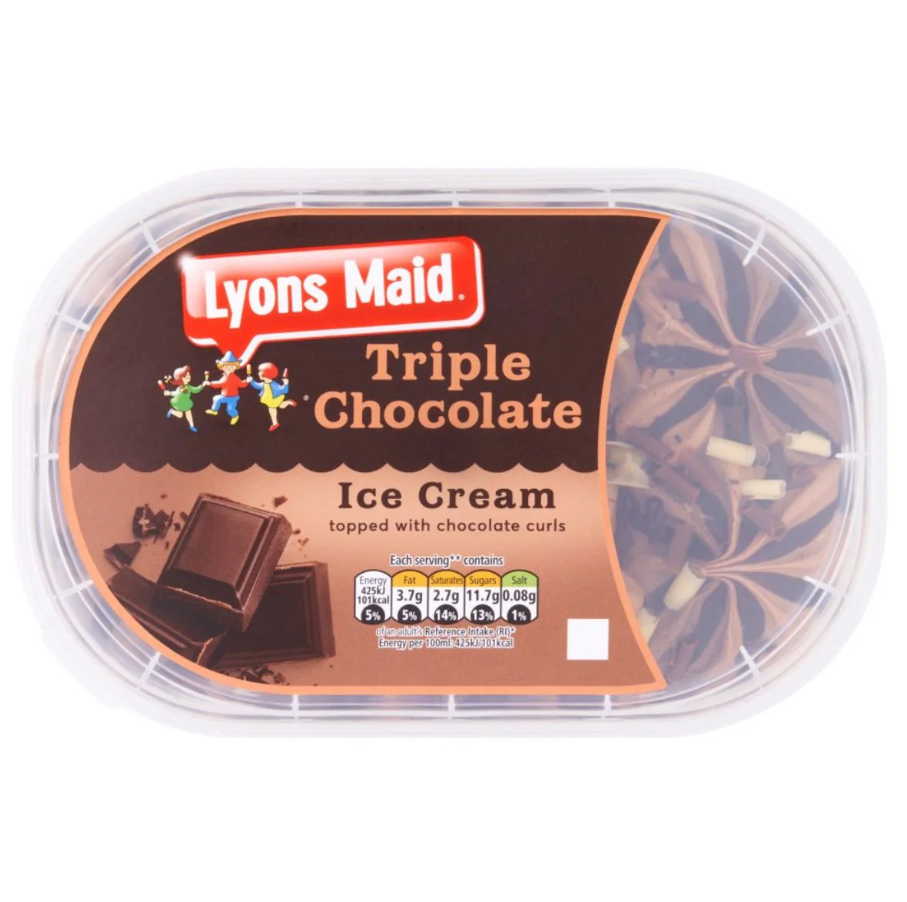 Lyons Maid Triple Chocolate Ice Cream 900ml