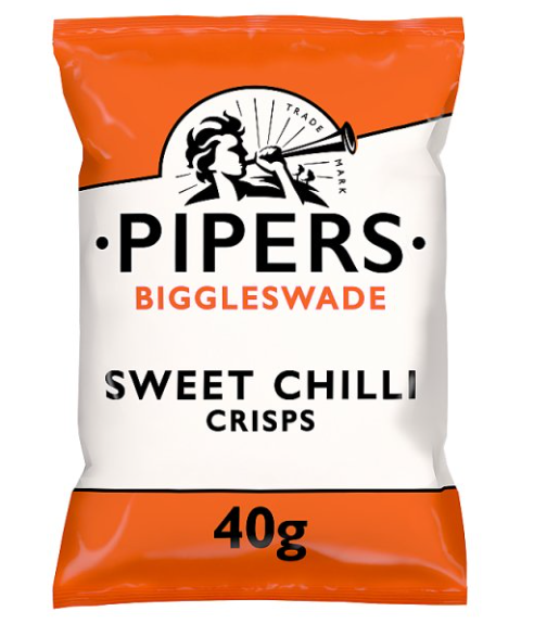 BULK Pipers Biggleswade Sweet Chilli Crisps 24x40g