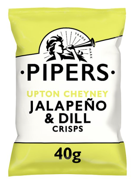 BULK Pipers Cheyney Jalapeño & Dill Crisps 24x40g