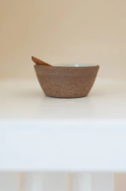 MW Stoneware Pinch Pot with spoon