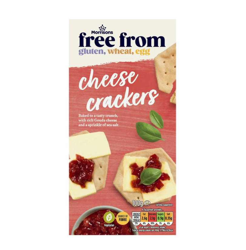 Morrisons Free From Cheese Crackers With Sea Salt 100g