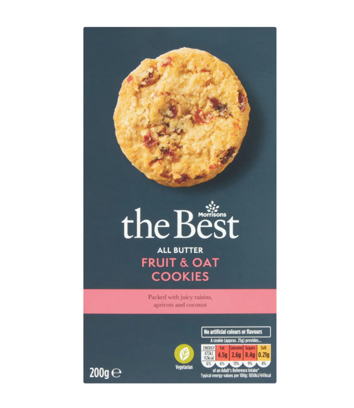Morrisons The Best All Butter Fruit & Oat Cookies 200g