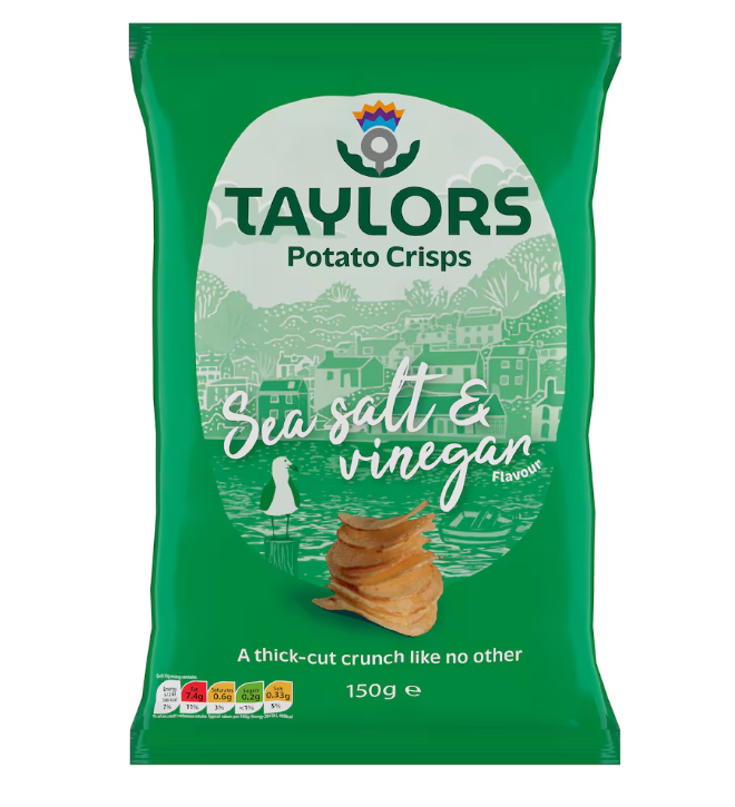 Taylors Sea Salt & Vinegar Flavour Potato Crisps 150g