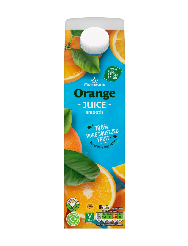 Morrisons 100% Smooth Orange 1L