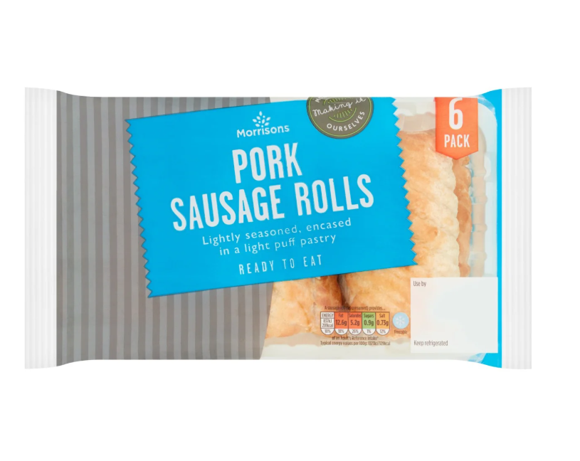 Morrisons 6 Fresh Bake Pork Sausage Rolls 444g
