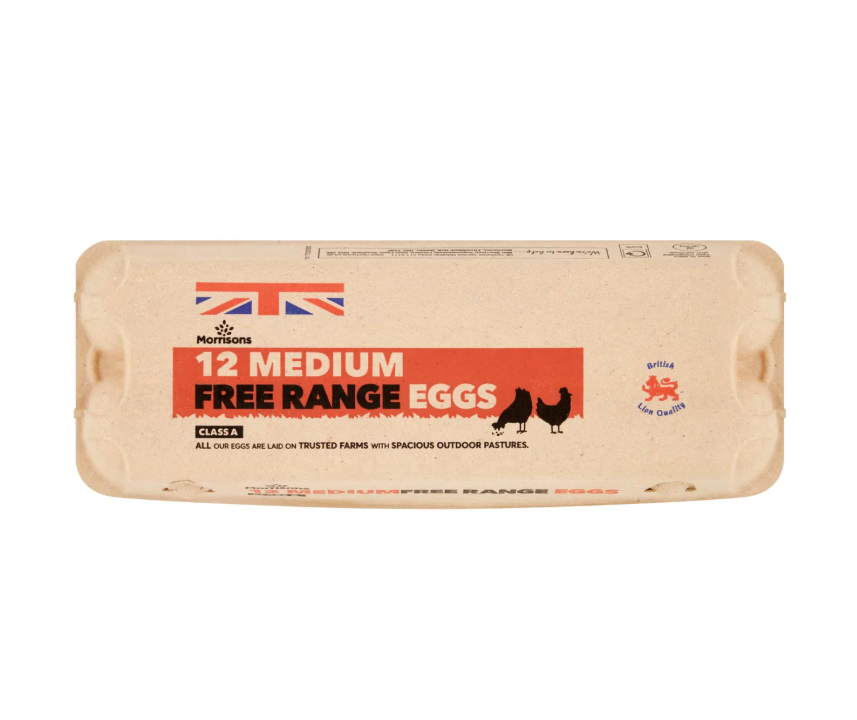 Morrisons Medium Free Range Eggs 12pk [850]