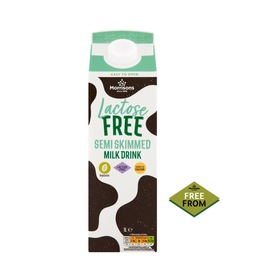 Morrisons Lactose Free Semi Skimmed Milk 1L