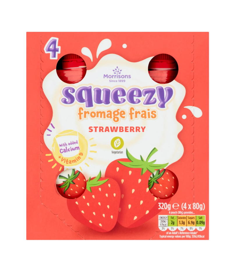 Morrisons Strawberry Fromage Frais 4 x 80g