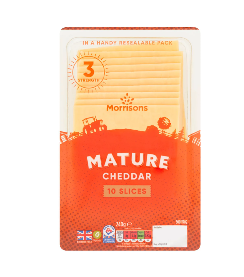 Morrisons Mature Cheddar Slices 240g