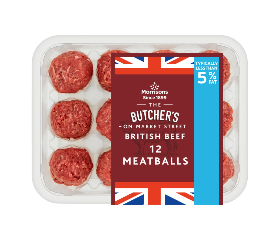 Morrisons 12 Beef Meatballs 5% Fat 340g