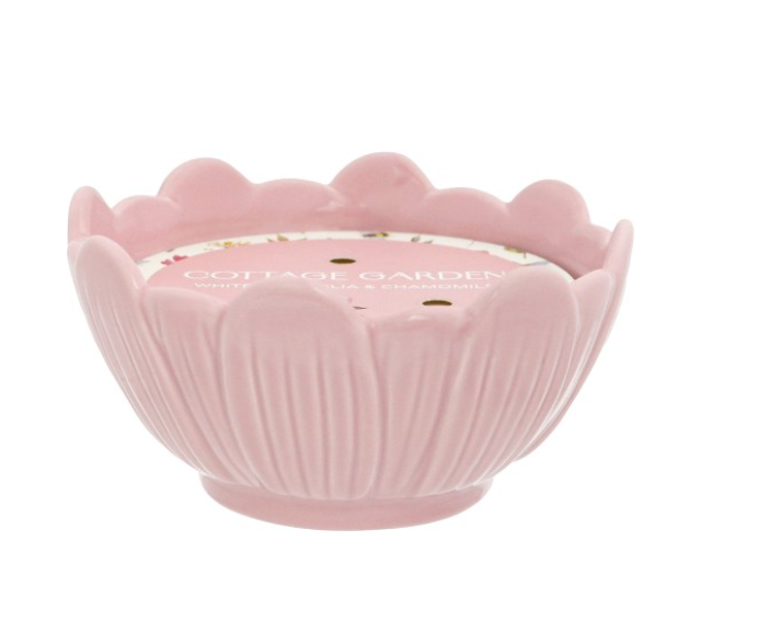 Nutmeg Home Cottage Garden Large Flower Candle
