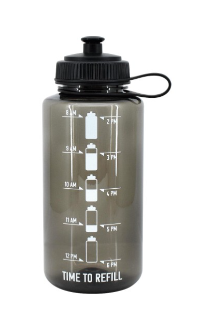 Nutmeg Home 1L Black Tracker Bottle