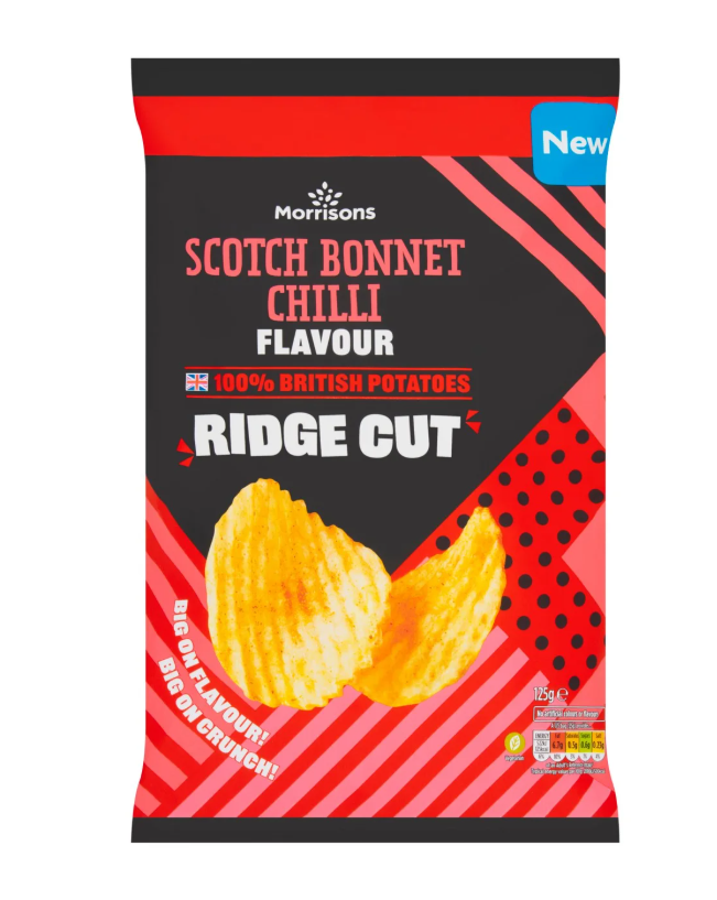 Morrisons Scotch Bonnet Chilli Jam Ridge Cut Crisps 125g