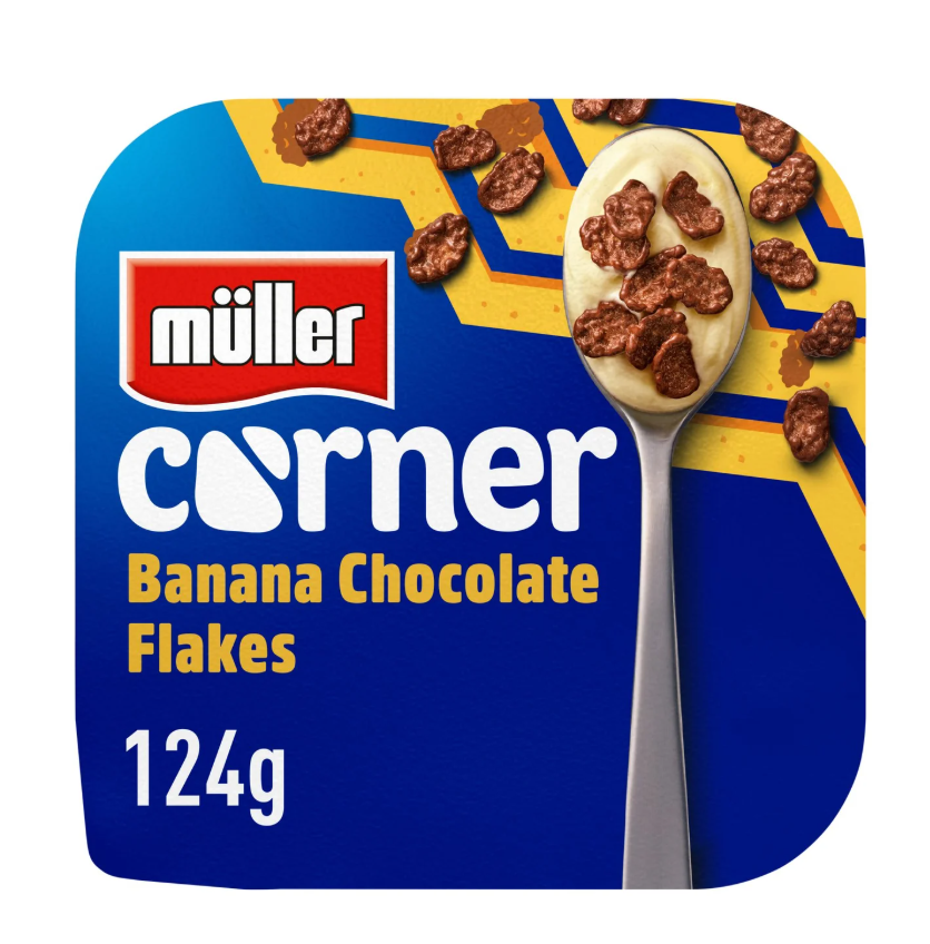 Muller Corner Banana Yogurt With Chocolate Flakes 124g