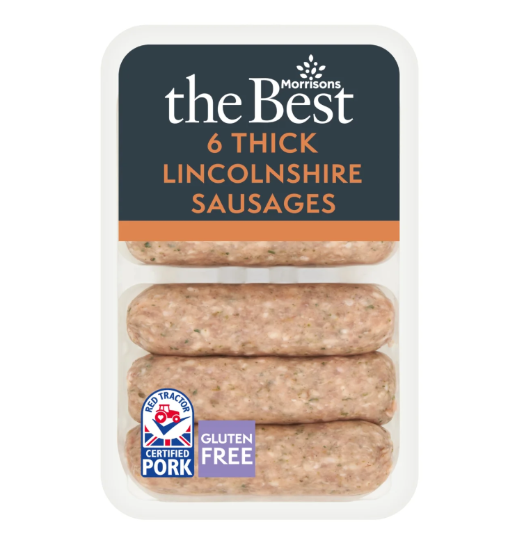 Morrisons The Best Gluten Free 6 Lincolnshire Thick Sausages 400g