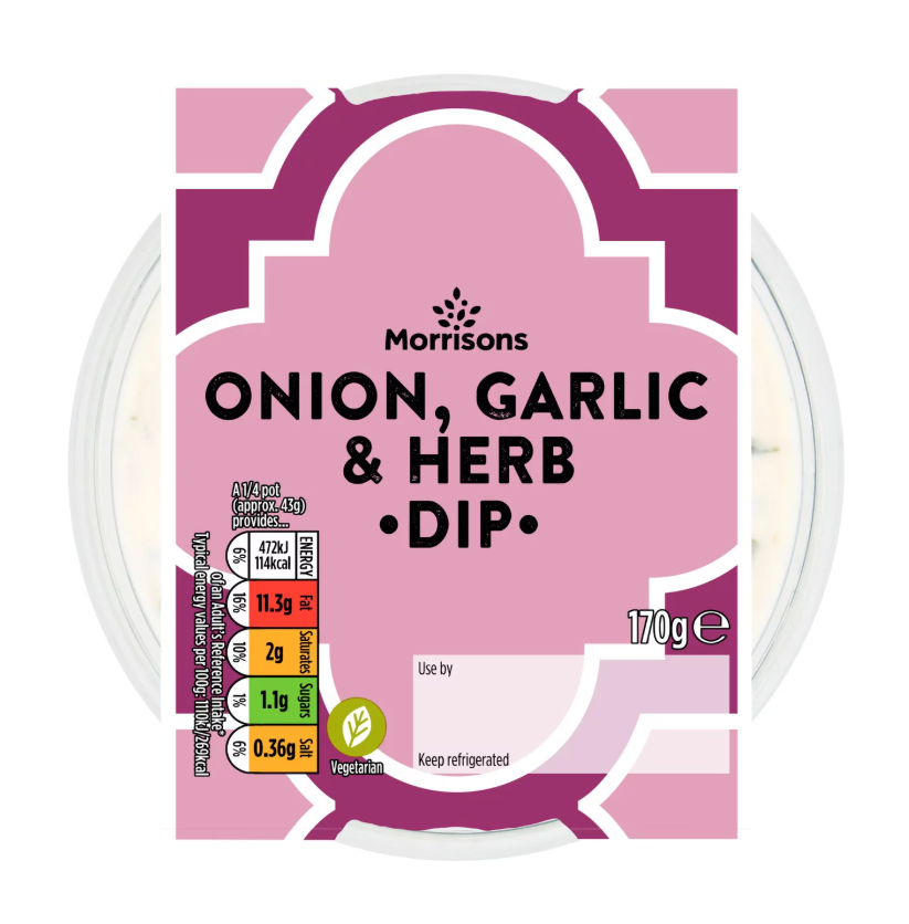 Morrisons Onion, Garlic & Herb Dip 170g