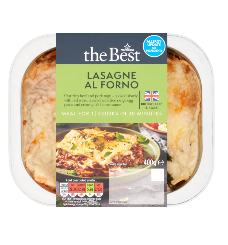 Morrisons The Best Beef Lasagne 400g