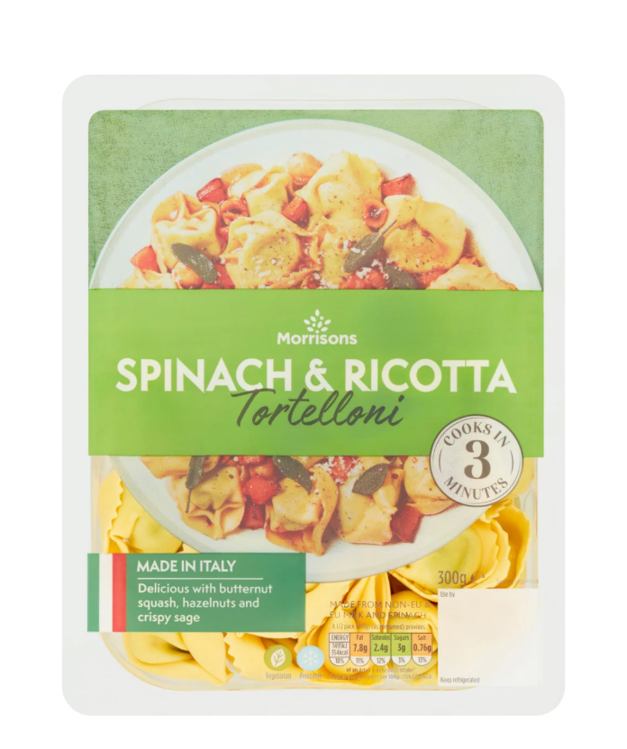 Morrisons Kitchen Spinach & Ricotta Tortelloni 300g