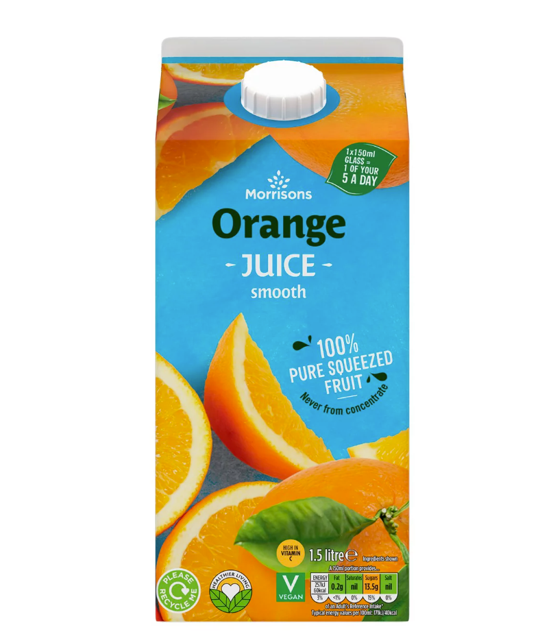 Morrisons 100% Fruit Orange Smooth Juice 1.5L