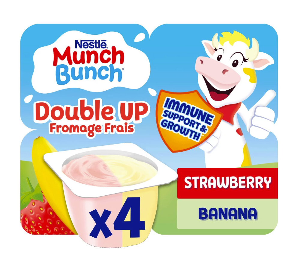 Munch Bunch Double Up Strawberry & Banana 4 x 85g