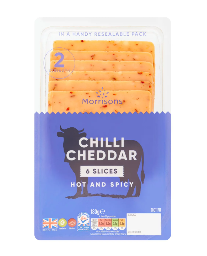 Morrisons Hot Spicy Cheese Slices 180g