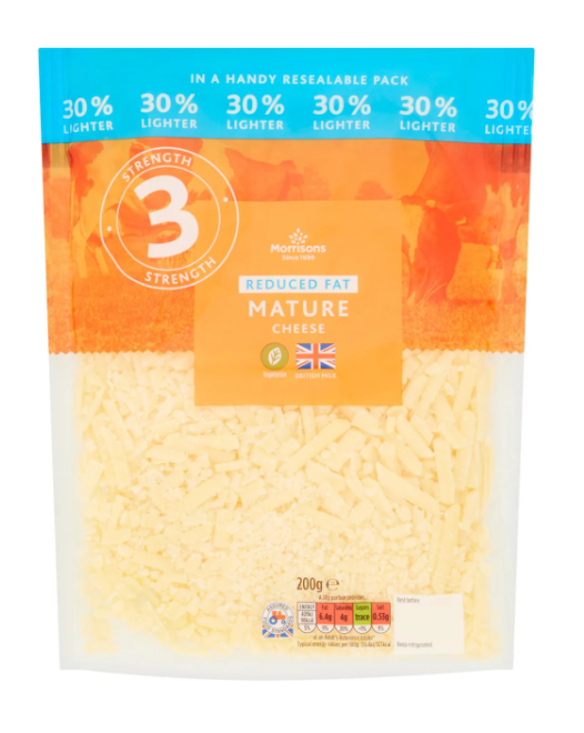 Morrisons 30% Lighter Mature Cheese Grated 200g