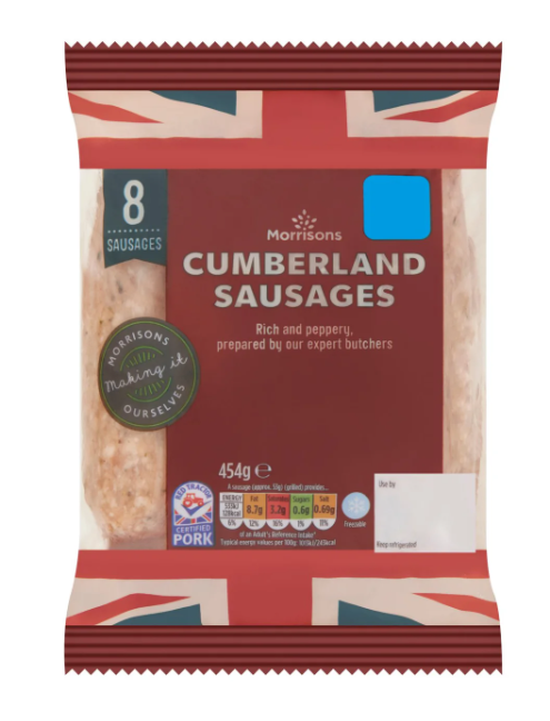 Morrisons 8 Butchers Style Cumberland Sausages