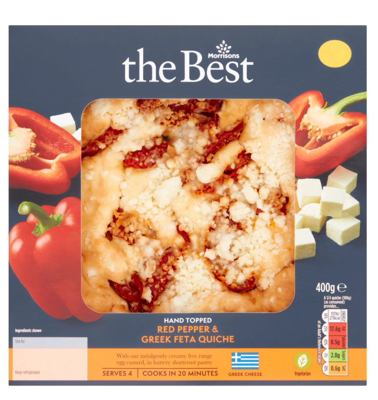 Morrisons The Best Red Pepper Feta Deli Quiche 400g