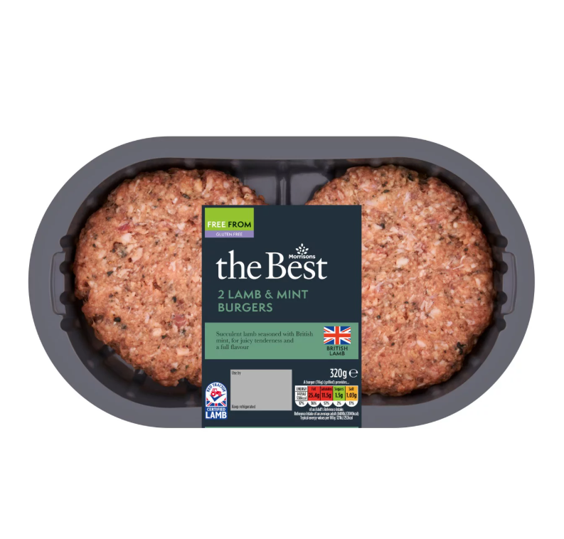 Morrisons The Best Lamb & Mint Burgers 320g