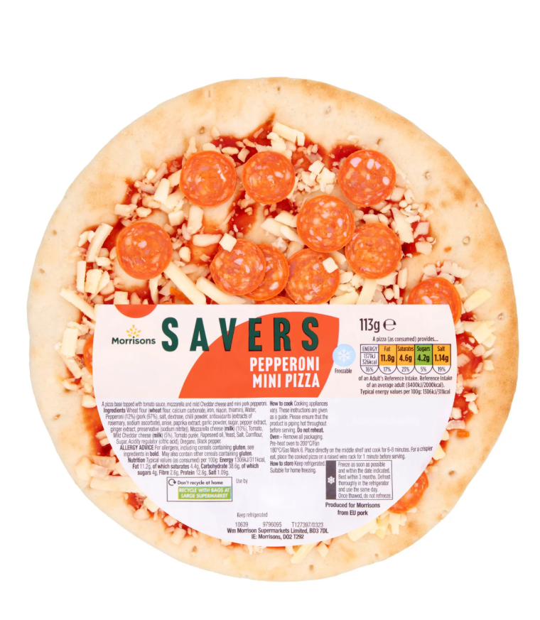 Morrisons Savers Pepperoni Mini Pizza 113g