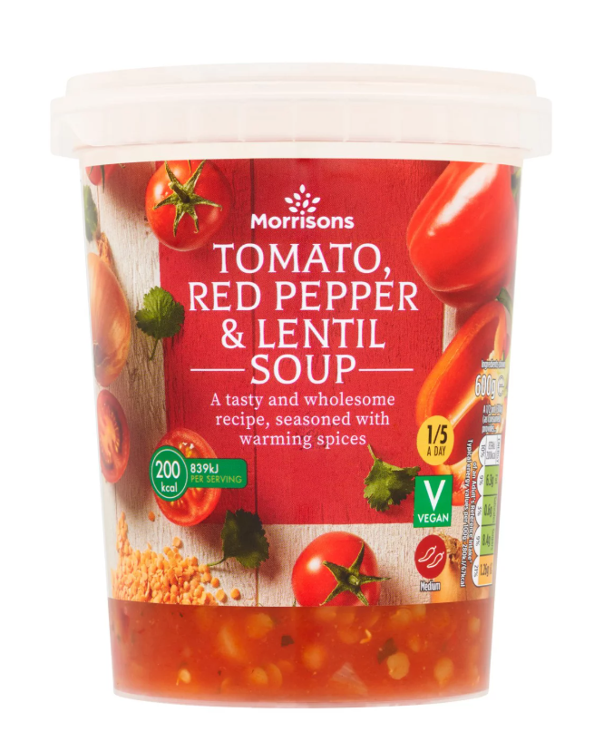 Morrisons Tomato Red Pepper & Lentil Soup 600g [506]