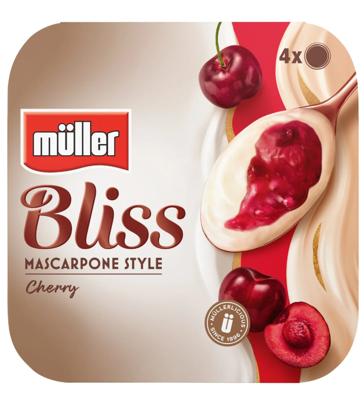 Muller Bliss Mascarpone Cherry 110g x 4pk