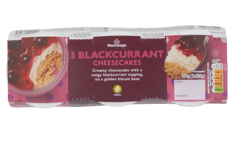 Morrisons Blackcurrant Cheesecakes 3 x 100g