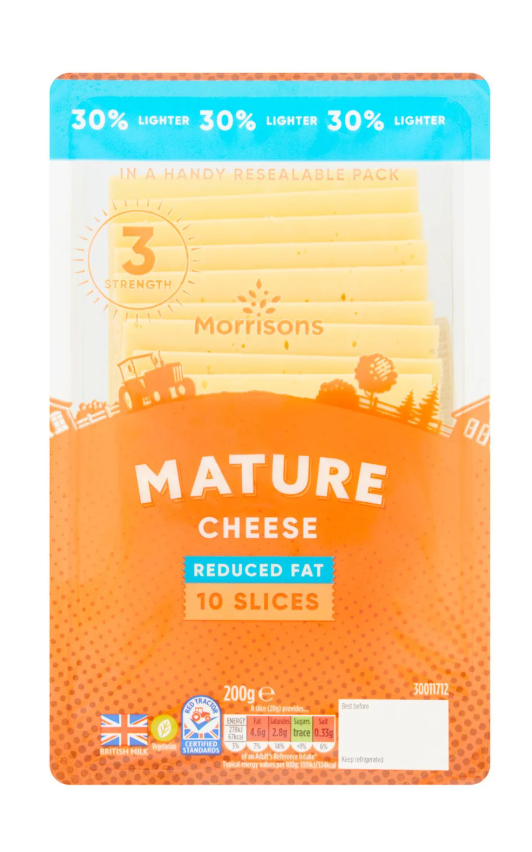 Morrisons 30% Lighter Mature Cheese Slices 200g