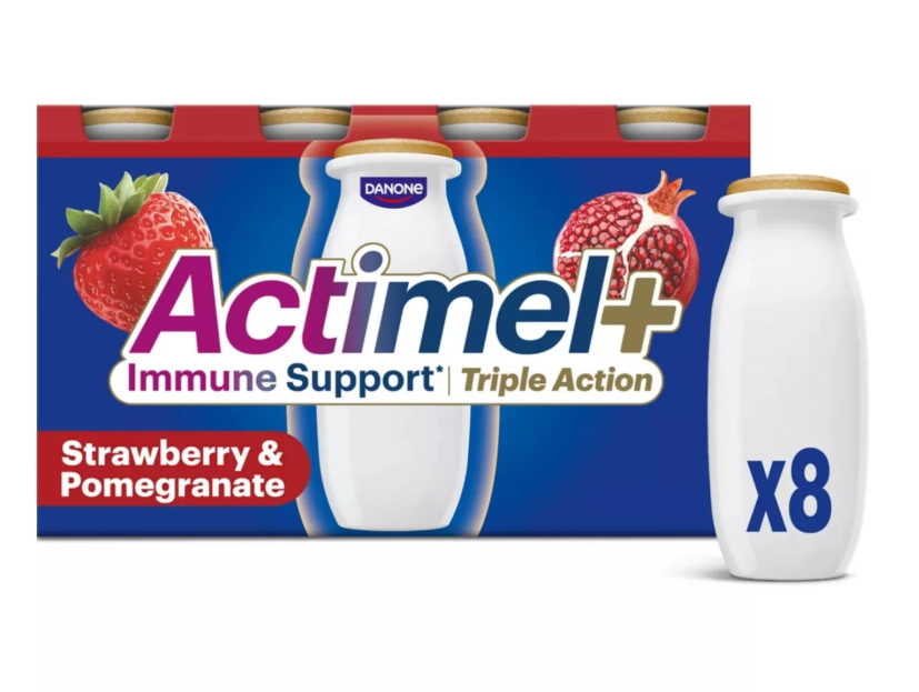 Actimel Plus Strawberry with Pomegranate 8 x 100g