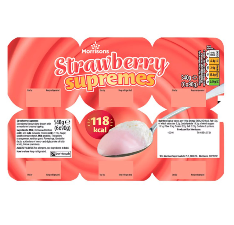 Morrisons Strawberry Supremes Dessert 6 x 90g