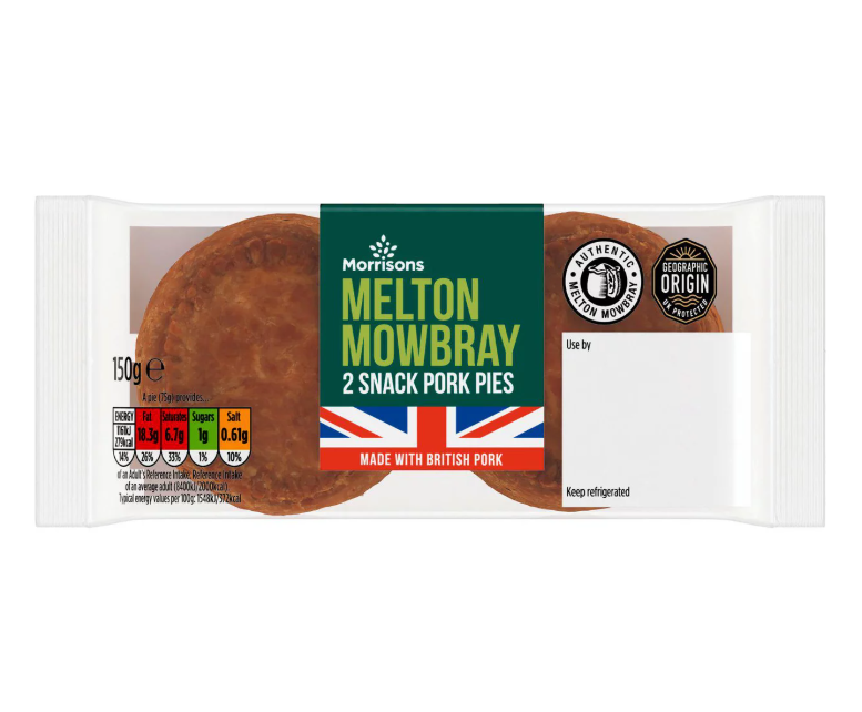 Morrisons Melton Mowbray Pork Pie 2 x 75g