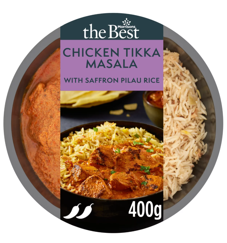 Morrisons The Best Chicken Tikka Masala & Pilau Rice 400g