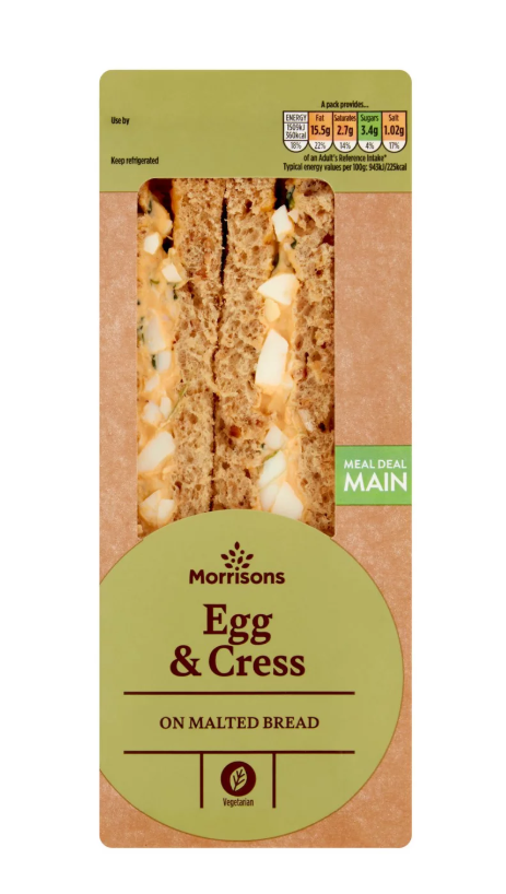 Morrisons Egg Mayo & Cress Sandwich [485]